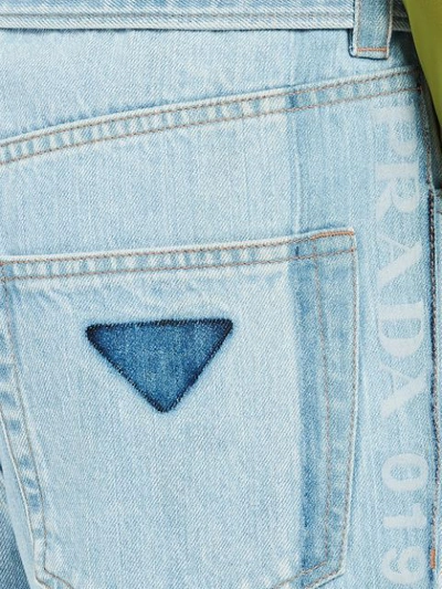 Shop Prada Vintage Style Bootcut Jeans In F0bau Sky Blue