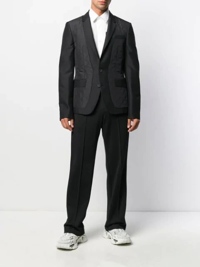 Shop Les Hommes Quilted Blazer In Black