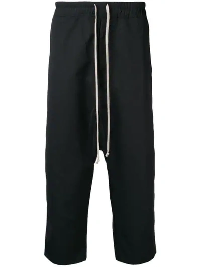 Shop Rick Owens Drkshdw Drawstring Cropped Trousers - Black