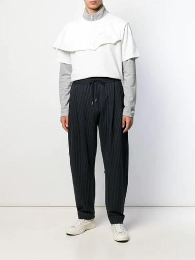 Shop Fengchen Wang Pinstripe Trousers In Blue