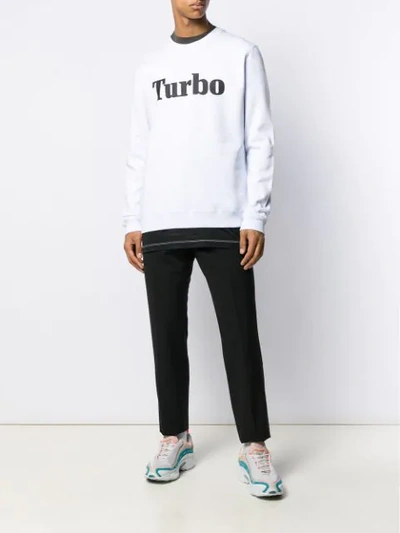 Shop Msgm Turbo Sweatshirt In White