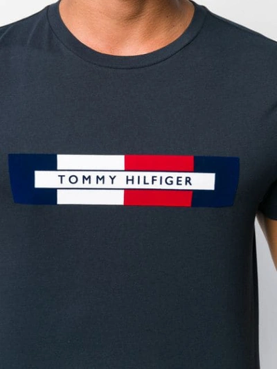 Shop Tommy Hilfiger Logo Print T-shirt In Blue