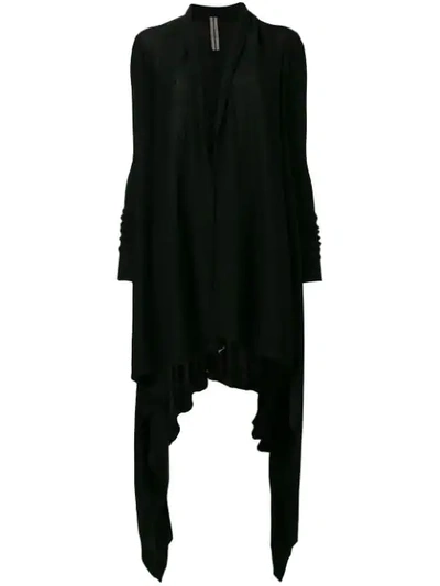 Shop Rick Owens Long Wrap Cardigan In Black