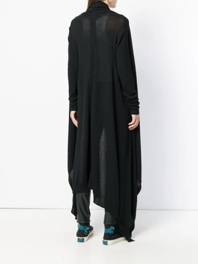 Shop Rick Owens Long Wrap Cardigan In Black