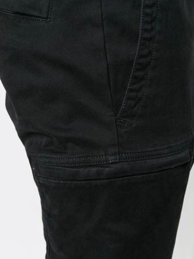 Shop Stone Island Ruched Slim Trousers - Black
