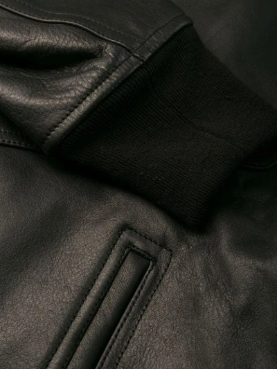 Shop Rick Owens Zipped Leather Jacket In Black
