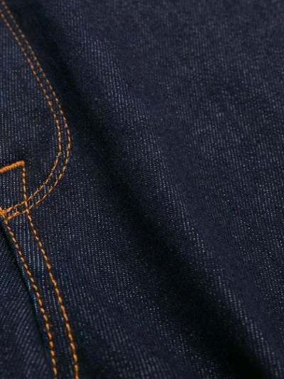 Shop Fendi Monogram Waist Straight Jeans In Blue