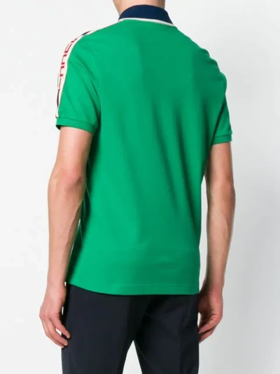 Shop Gucci Side Striped Polo Shirt In 3214 Green