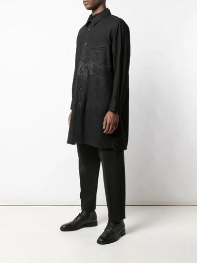 YOHJI YAMAMOTO PRINTED RAM SHIRT - 黑色