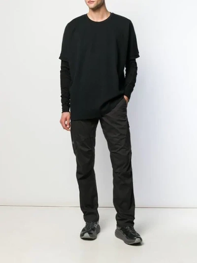 Shop Thom Krom Double Sleeve T-shirt In Black