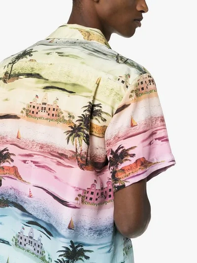Shop Amiri Hawaiian Print Silk Shirt In Rainb0w