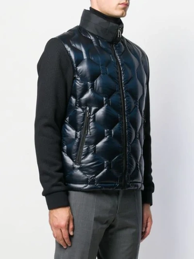 Shop Hugo Boss Quilted Down Jacket In Blue