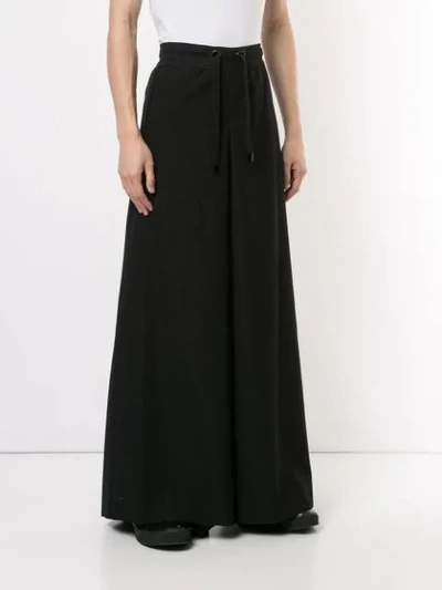 Shop Fumito Ganryu Wide-leg Long Trousers In Black