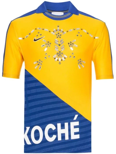 Shop Koché Embellished Football T-shirt In Blue