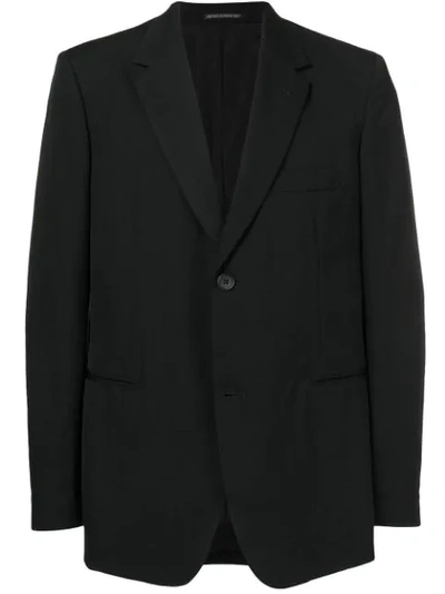 Shop Yohji Yamamoto Boxy Suit Jacket - Black