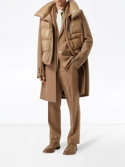 Shop Burberry English Fit Velvet Collar Wool Flannel Tailored Jacket In Neutrals
