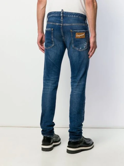 Shop Dsquared2 Slim Faded Jeans In Blue