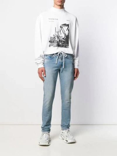 Shop Off-white Printed Turtle Neck Sweatshirt In White