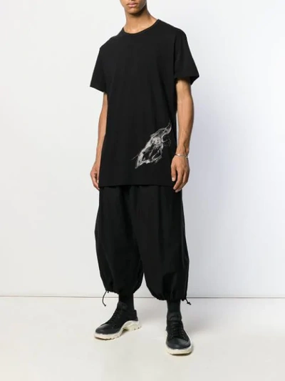 Shop Yohji Yamamoto Animal Skull Print T-shirt In Black