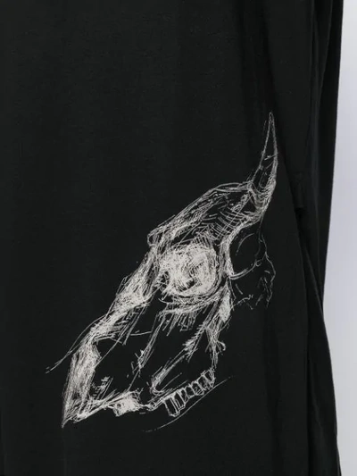 Shop Yohji Yamamoto Animal Skull Print T-shirt In Black