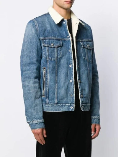 Shop Balmain Snap Button-up Denim Jacket In Jeans/6aa