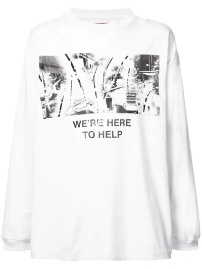 Shop 424 Oversized Sweatshirt In White