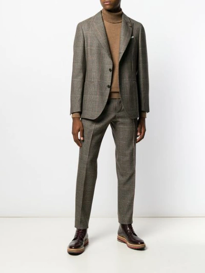 Shop Gabriele Pasini Plaid Suit Jacket In Brown