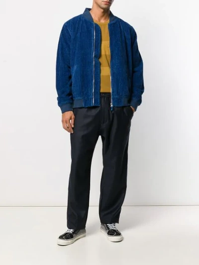 Shop Portuguese Flannel Corduroy Bomber Jacket In Blue