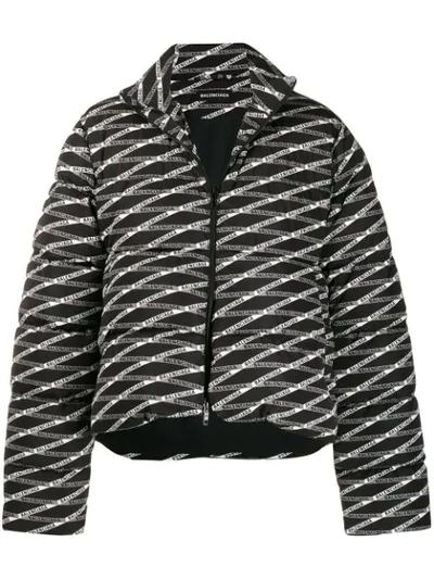 Shop Balenciaga Small C Shape Puffer Coat In Black