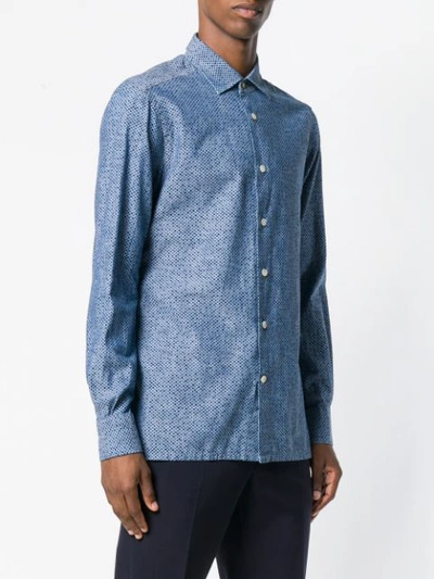 Shop Kiton Micro Dot Shirt In Blue