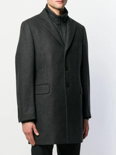 Shop Fay Classic Layered Coat In Black