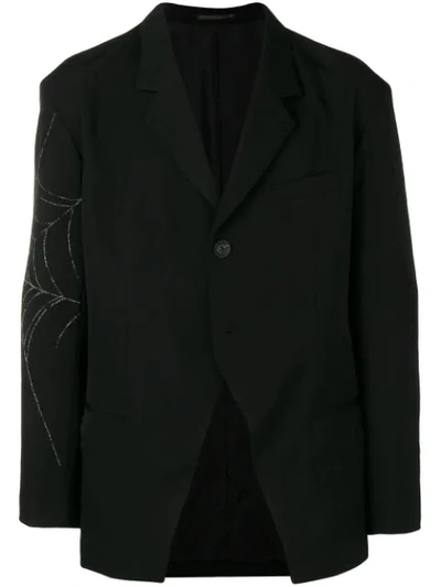 Shop Yohji Yamamoto Spider Web Blazer In Black