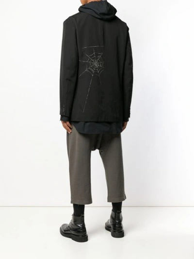 Shop Yohji Yamamoto Spider Web Blazer In Black