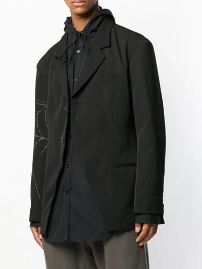 Shop Yohji Yamamoto Spider Web Blazer In Black