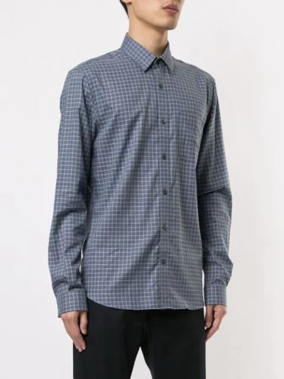 Shop Gieves & Hawkes Checked Cotton Shirt In Blue