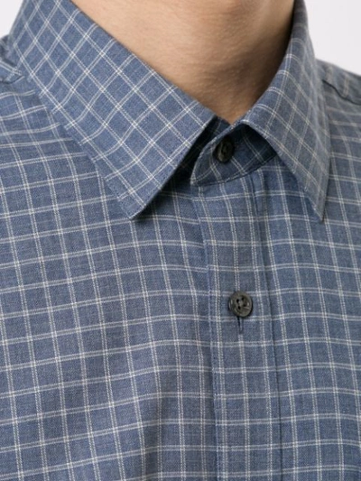 Shop Gieves & Hawkes Checked Cotton Shirt In Blue