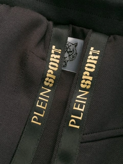 Shop Plein Sport Logo Tape Track Pants In Black