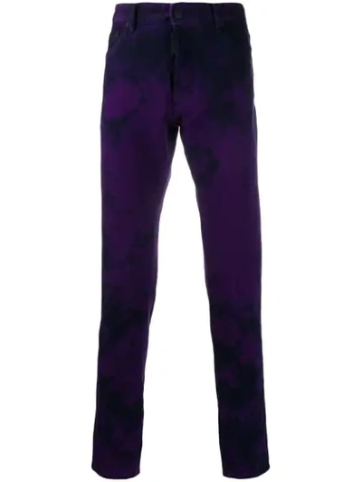 Shop Dsquared2 Slim Tie-dye Jeans In Purple