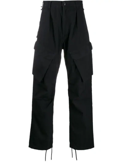 Shop Neighborhood Front Flap Pocket Cargo Trousers In Black