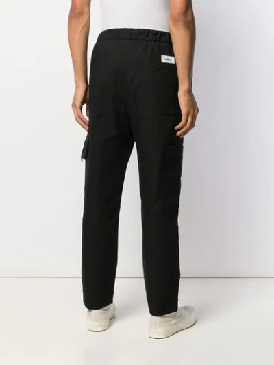 Shop Kenzo Elastic Waist Straight Trousers In Black