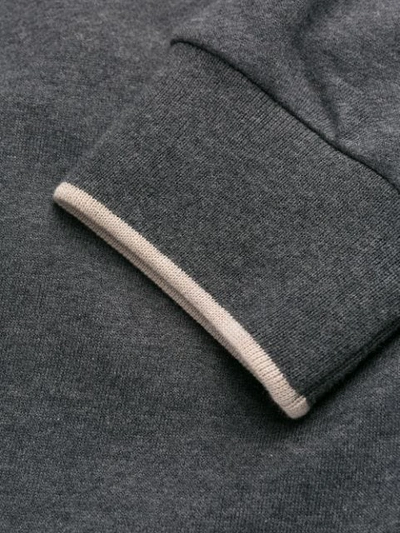 Shop Z Zegna Zip Front Sweatshirt In Grey