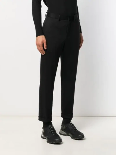 Shop Z Zegna Straight Leg Trousers In Black