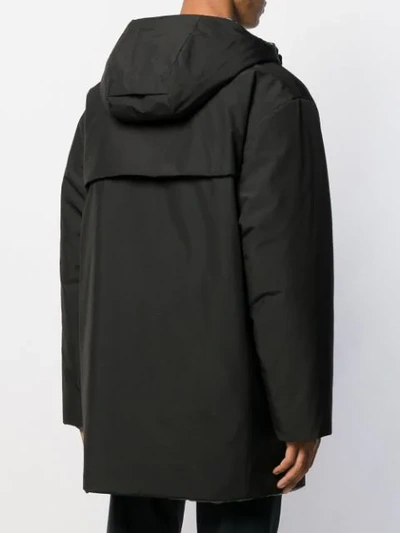 Shop Prada Reversible Hooded Parka Coat In Black