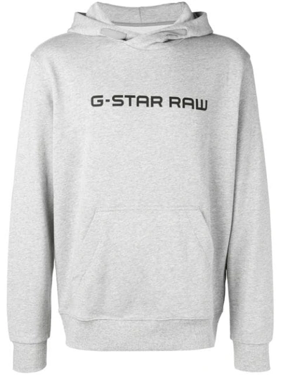 Shop G-star Raw Research Logo Hoodie - Grey