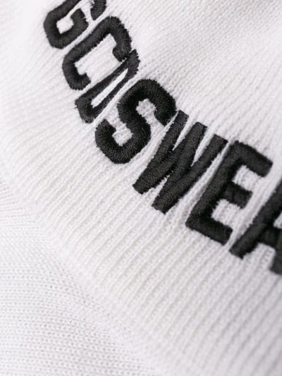 Gcds Embroidered-logo Roll Neck Jumper In White