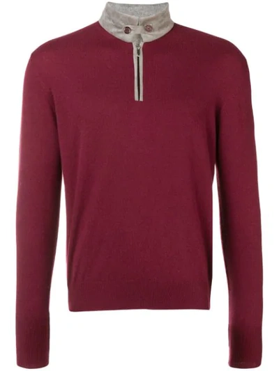 Shop Doriani Cashmere Cashmere High Neck Sweater In Red