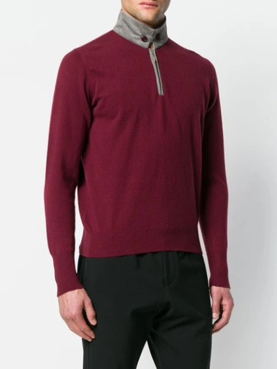 Shop Doriani Cashmere Cashmere High Neck Sweater In Red