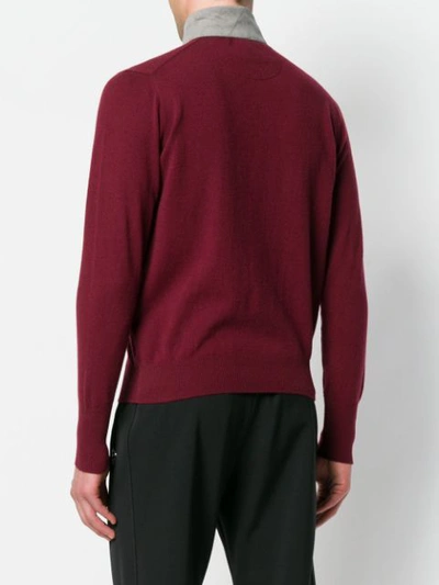 Shop Doriani Cashmere Cashmere High Neck Sweater In Red