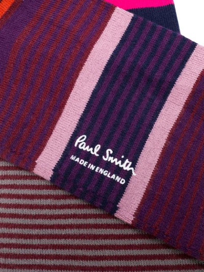 Shop Paul Smith Striped Socks In Red