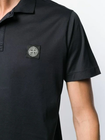 Shop Stone Island Short Sleeved Polo Shirt In Blue